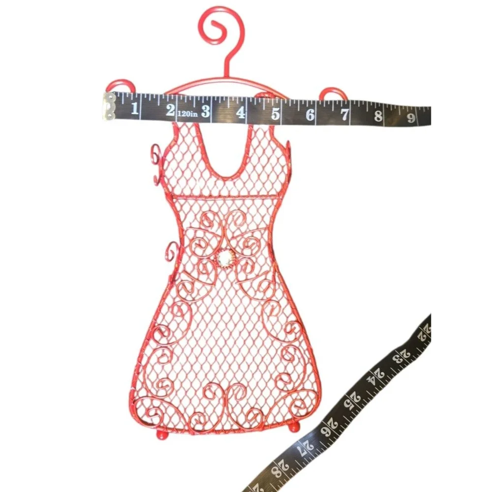 Red Decorative Dress Shaped Jewelry Stand